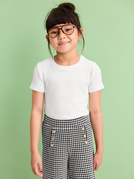 Printed High-Waisted Linen-Blend Wide-Leg Pants for Girls