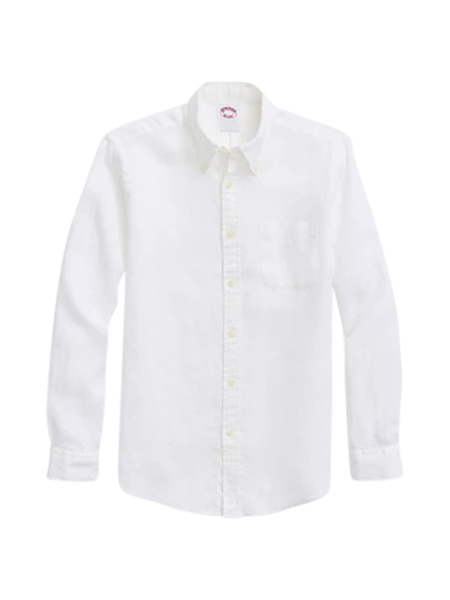 Big + Tall | Brooks Brothers Solid Irish Linen Sport Shirt | DXL
