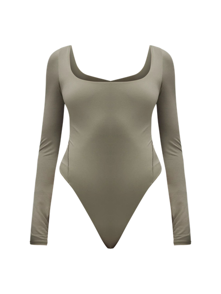 Wundermost Ultra-Soft Nulu Square-Neck Long-Sleeve Bodysuit