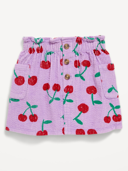 Printed Corduroy Pocket Skirt for Toddler Girls