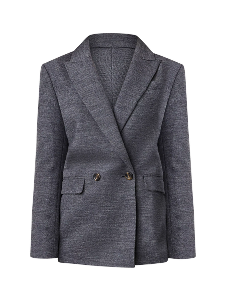ジャケット・アウター Double Breasted Twill Long Blazer The Petite Relaxed Double Breasted Long Blazer in Twill