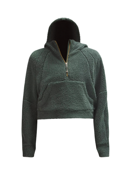 Lululemon Scuba Oversized Half-Zip Sweatshirt Hoodie - Green/Olive - Size XL/XXL Cotton-Blend Fleece Fabric