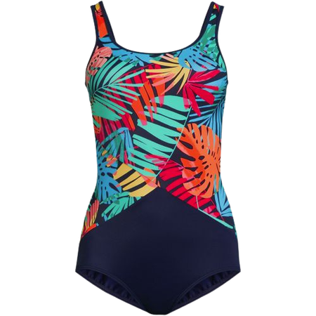 Women's Chlorine Resistant Soft Cup Tugless Sporty One Piece Swimsuit