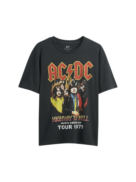 AC/DC グラフィックTシャツ 黒 Ssize レア！ AC/DC NWOT Retro Japan Tour 1981 Vintage Graphic Black Short
