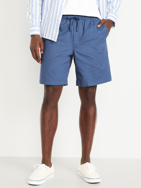 Linen-Blend Jogger Shorts -- 7-inch inseam