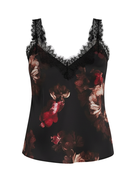 Lace Trimmed Satin Camisole