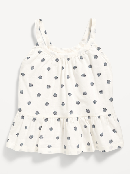 Printed High-Waisted A-Line Button-Front Skirt for Toddler Girls