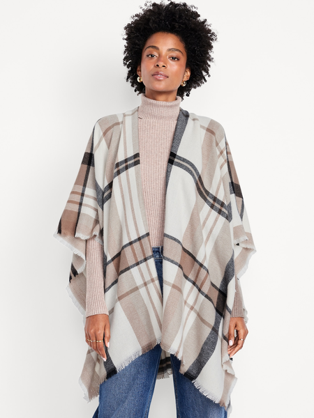 Flannel Fringe Poncho