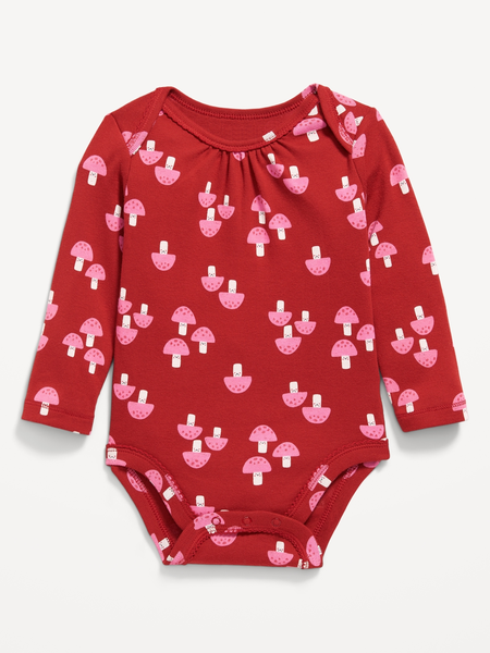 Printed Long-Sleeve Ribbed Bodysuit for Baby