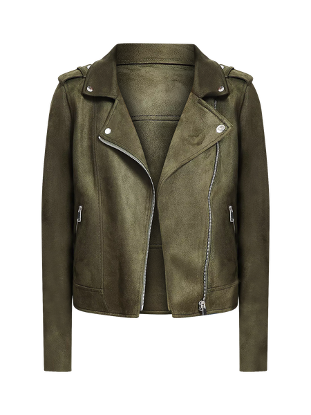 Faux Suede Moto Jacket