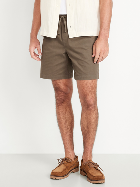 Linen-Blend Jogger Shorts -- 7-inch inseam