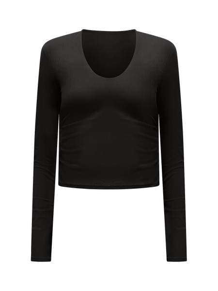 All It Takes Ribbed Nulu V-Neck Long-Sleeve Shirt *B-D Cups