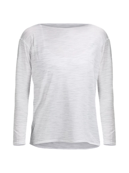 Lululemon Back in Action Long-Sleeve Shirt - White/Neutral - Size 6 Pima Cotton Fabric