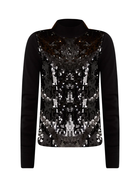 Sequin turtleneck knit Riu ブラック Sequin turtleneck knit Riu ブラック - メルカリ