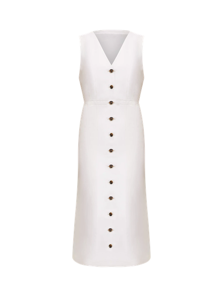 ワンピース   Linen Blend Ns V Neck Dress Linen V Neck Dress – VOZ Apparel