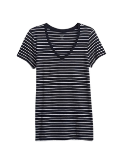 gap black and white striped shirt