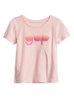 Baby Gap T-Shirt Top Filles Rouge Néon Dotty Logo à Manches Courtes 3-6 6-12 12-18 M 