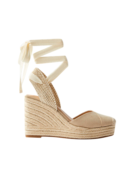 Lace Up Espadrille Wedges