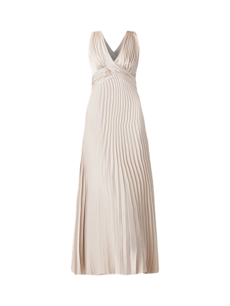 Satin Pleated Midi Dress
