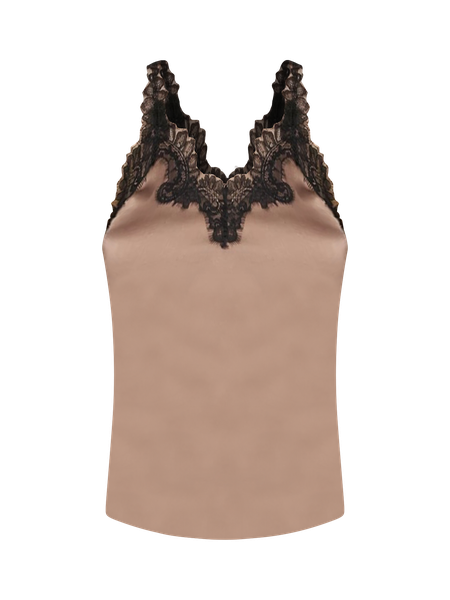 Lace Trimmed Satin Camisole