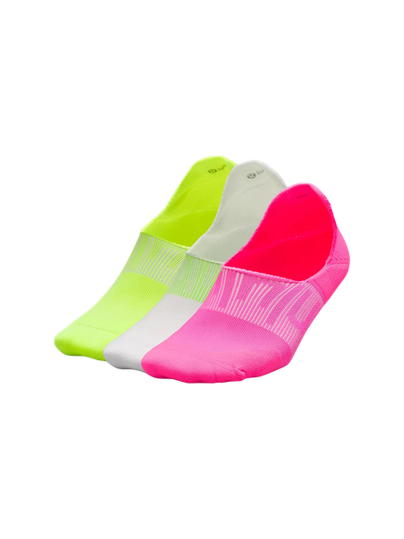 lululemon POWER STRIDE NO-SHOW 3 PACK - Trainer socks - dew pink pastel blue  white/pink - Zalando.de