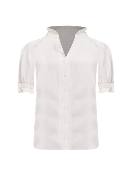 Short Front Ruffle Collar Ruffle Collar Shirt