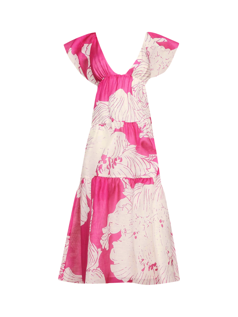 MAC DUGGAL プランジネック ティアードマキシドレス Mac Duggal Official Site