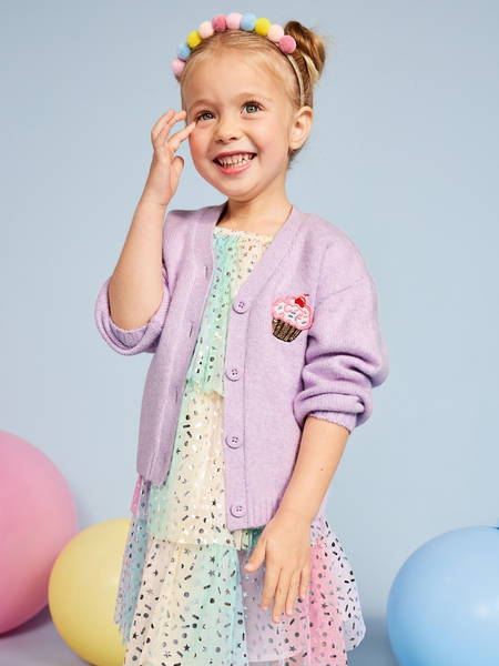 Printed Flutter-Sleeve Dress and Biker Shorts Set for Toddler Girls