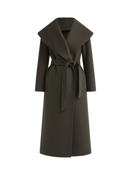 Doubleface Shawl Collar Belted Coat