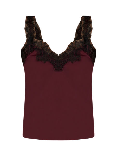Lace Trimmed Satin Camisole