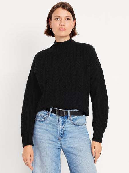 SoSoft Cropped Mock-Neck Sweater