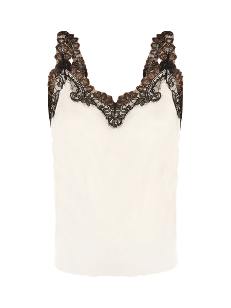 Lace Trimmed Satin Camisole