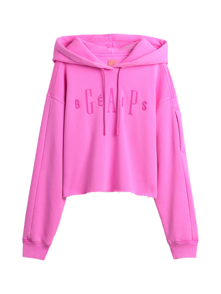 DAISYLIN☆ピンク クロップドパーカー DLロゴ付き☆40サイズ DAISYLIN☆ピンク クロップドパーカー DLロゴ付き☆40サイズ