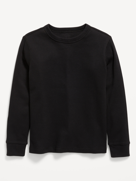 Long-Sleeve Waffle-Knit T-Shirt for Boys