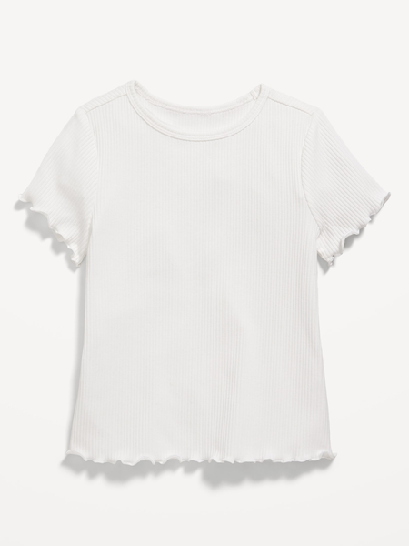Linen-Blend Scallop-Trim Shorts for Toddler Girls
