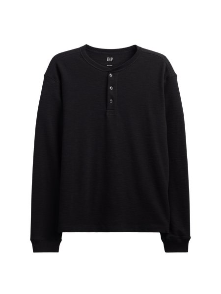Gap公式オンラインストア | リラックスフィット ヘンリーネックTシャツ
