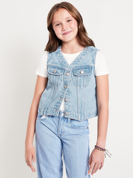 Double-Weave Wide-Leg Cargo Pants for Girls