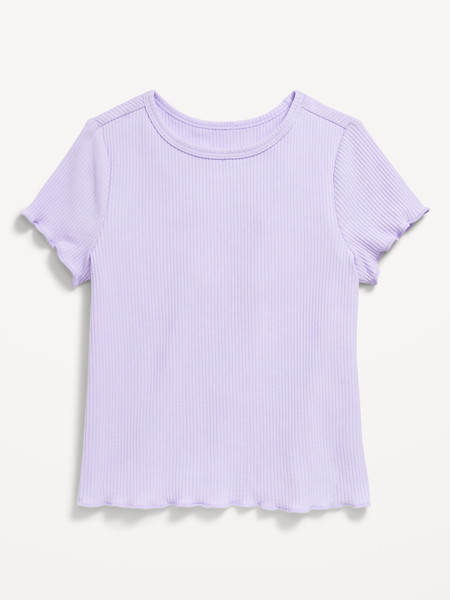 Linen-Blend Scallop-Trim Shorts for Toddler Girls