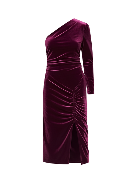 One-Shoulder Velvet Bodycon Dress