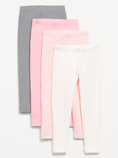 4-Pack Full-Length Jersey Leggings for Toddler Girls