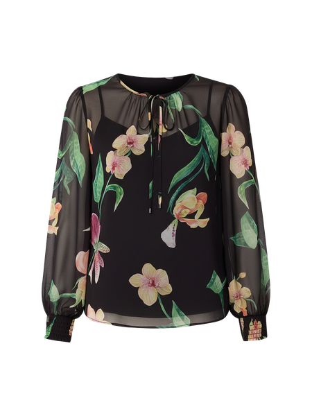 Chiffon Tie-Neck Blouse | White House Black Market