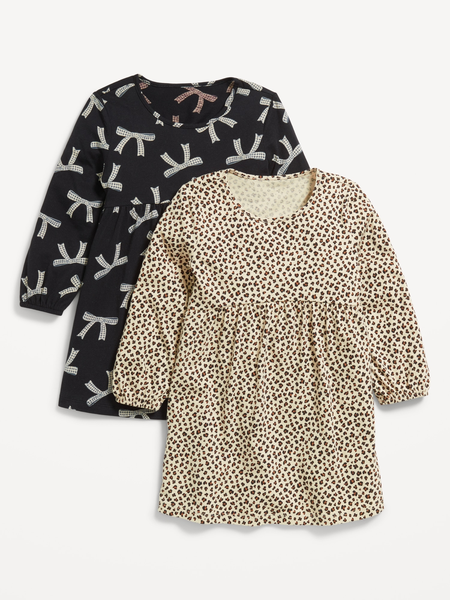 Long-Sleeve Fit and Flare Dress 2-Pack for Toddler Girls