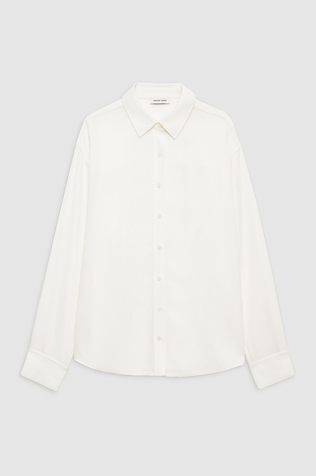 Tシャツ・カットソー ANINE BING SS25 BRAXTON SHIRT (A0710842MTL41 WHITE BORD) Anine Bing - Braxton Shirt - Shirt - White & Bordeaux