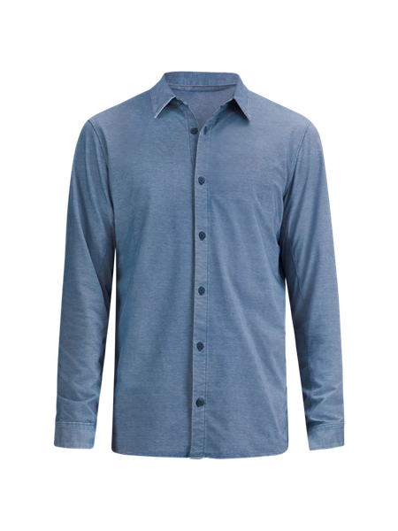 Lululemon Commission Long-Sleeve Shirt. Enzyme Dye Mineral Blue