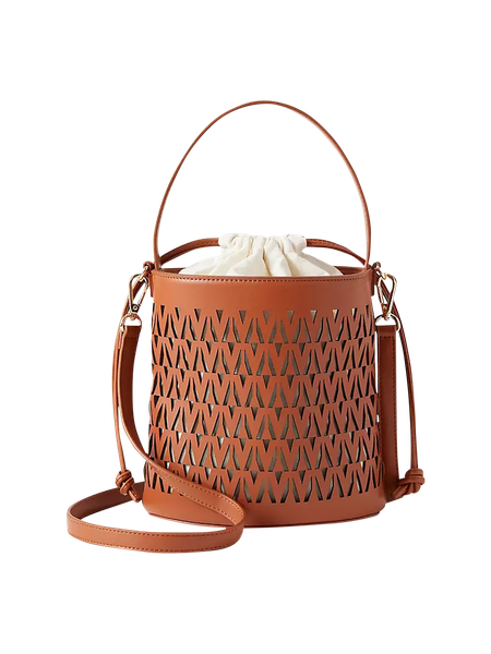 トートバッグ [TWEN.T.L] 2-Way Kami Bucket Bag (3 COLOR) Tezza Serpentine Print Woven Tote Bag - 7 Colors