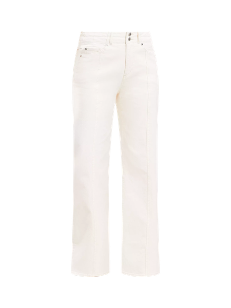 Seamed Wide Leg Jeans in Ivory