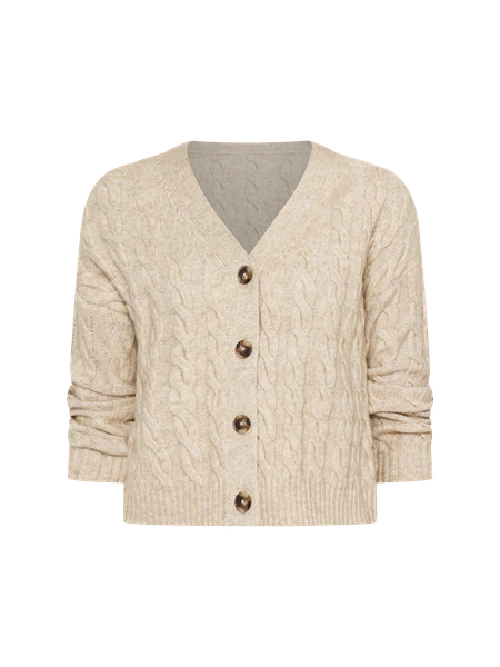 Cable-Knit Button-Front Cardigan