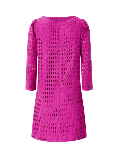 Eyelet Boatneck Shift Dress