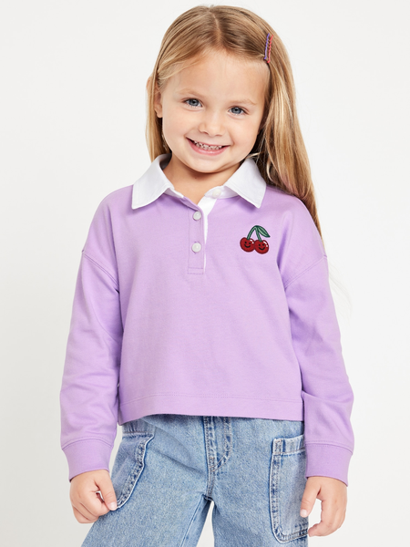 Embroidered Frayed-Hem Jean Shorts for Toddler Girls