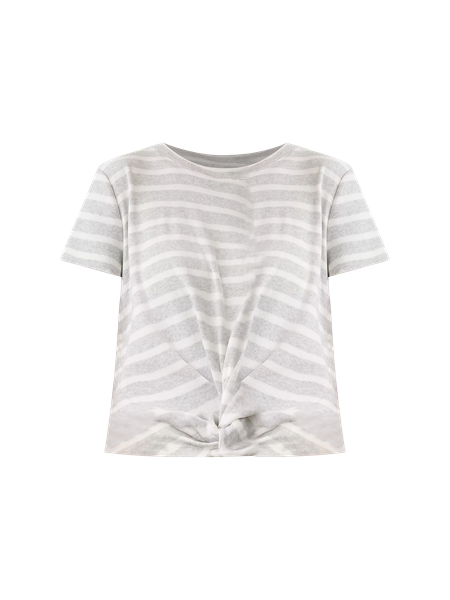 【AAKE】TWISTED LAYERED T Weekend Collection Striped Twist Front Tee